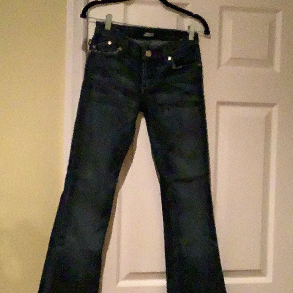 Rock & Republic Jeans, Size 25P, Dark Blue,  Rhinestones on back pockets